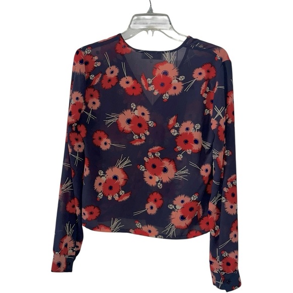 Wayf Dark Blue Floral Blouse - Picture 3 of 8